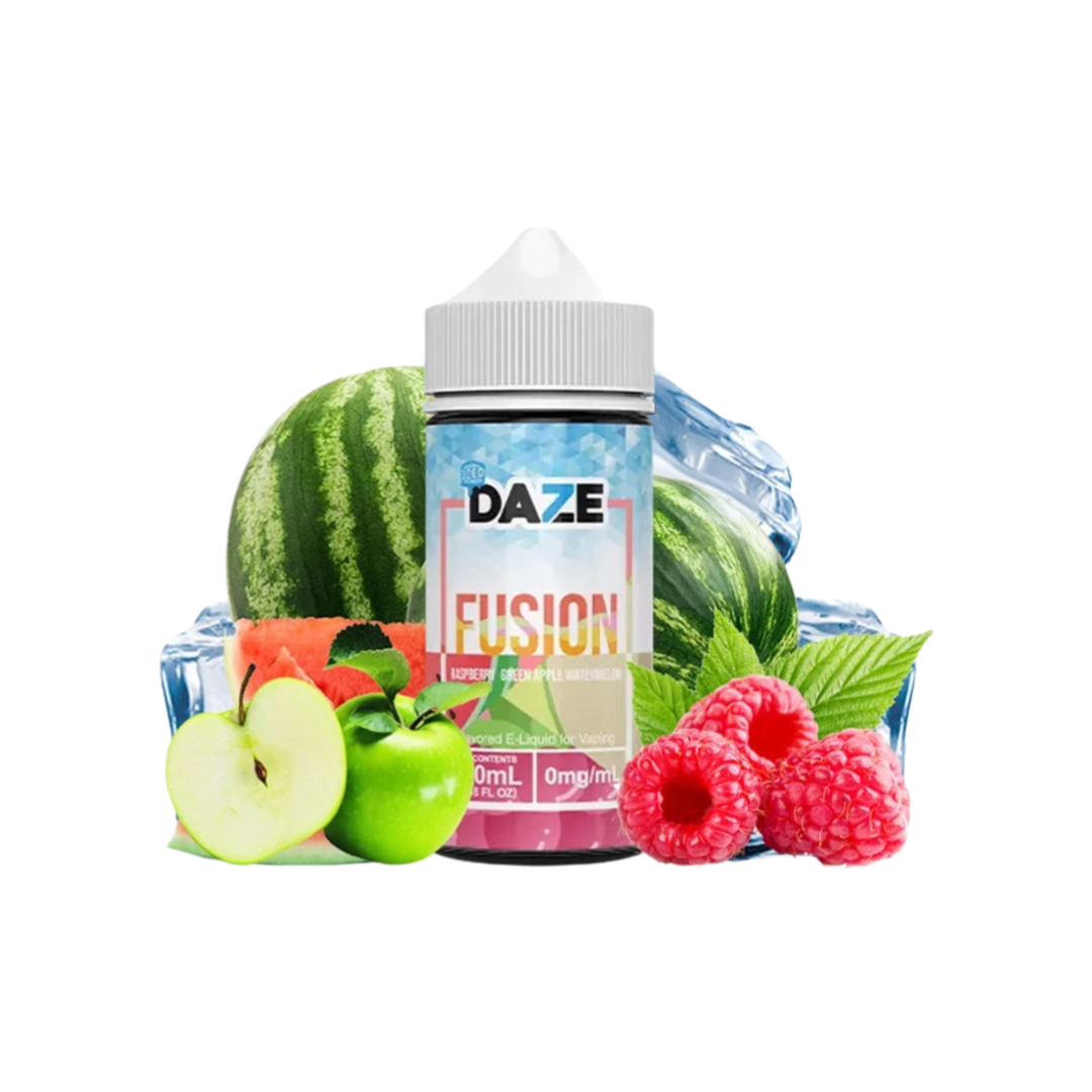 7 Daze Fusion 100ml Raspberry Green Apple Watermelon - Mâm Xôi Táo Dưa Hấu